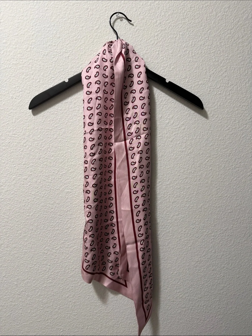 J. Crew 100% Silk Pink Paisley Scarf Head Wrap Headband NWT One Size